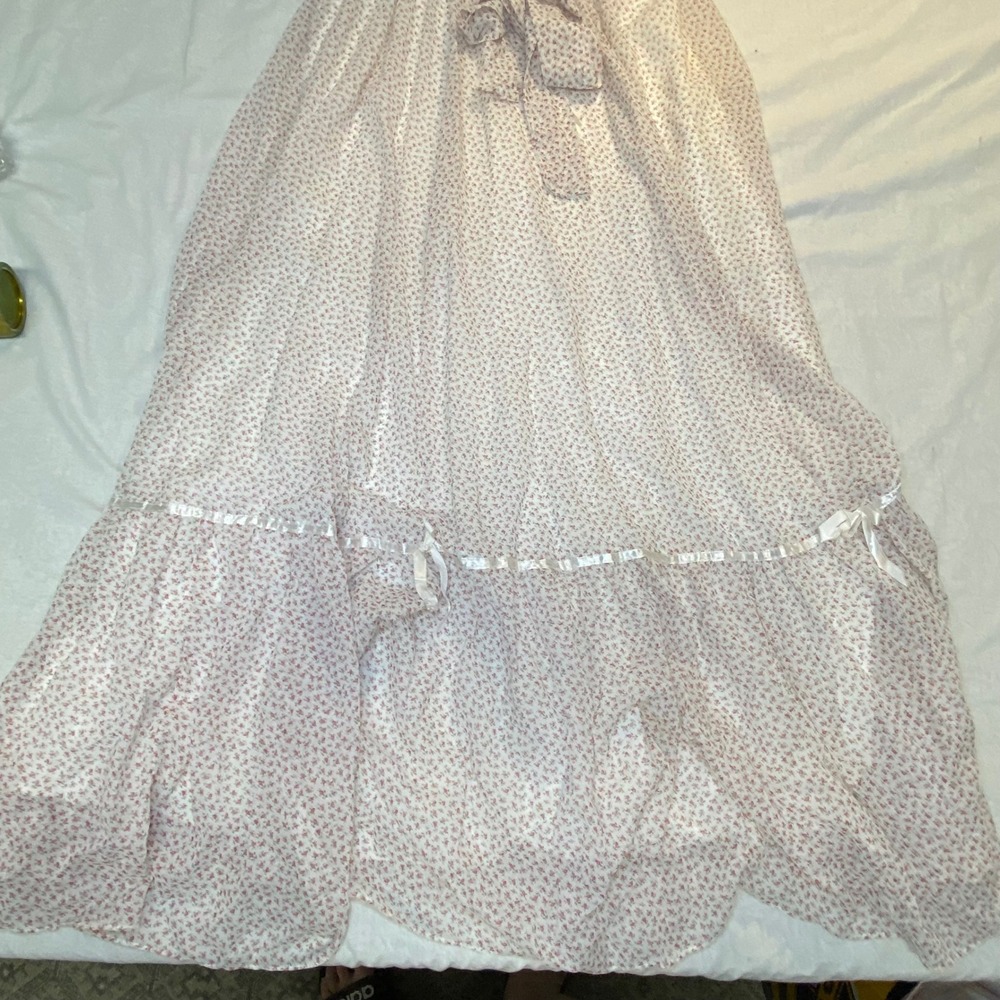 Vintage 1981 Gunne Sax By Jessica‎ Floral Prairie Maxi Dress Lace Cottage Large - Picture 7 of 14